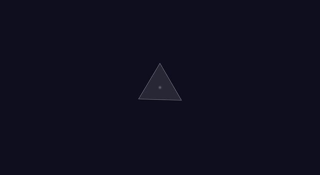 Minimalist rotating triangle animation on dark animation background motion