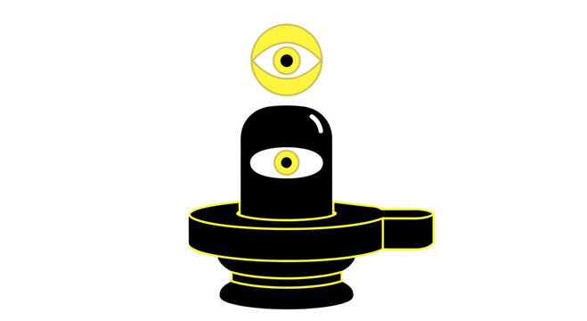 Shiva Lingam with Third Eye Symbol, Hinduism Religious Icon