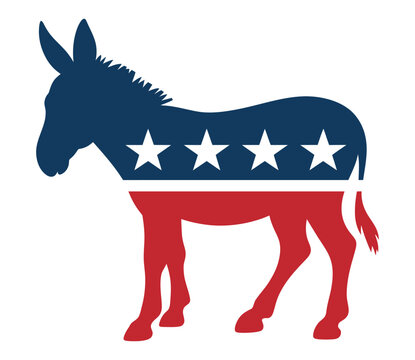 Democratic Party Donkey Icon &ndash; Flat Vector Symbol for Political Design Use