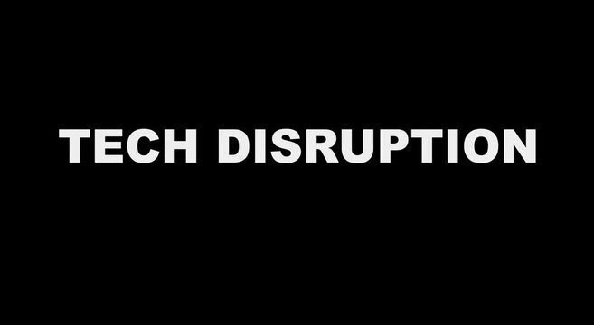 Tech disruption bold typography concept for digital innovation animation
