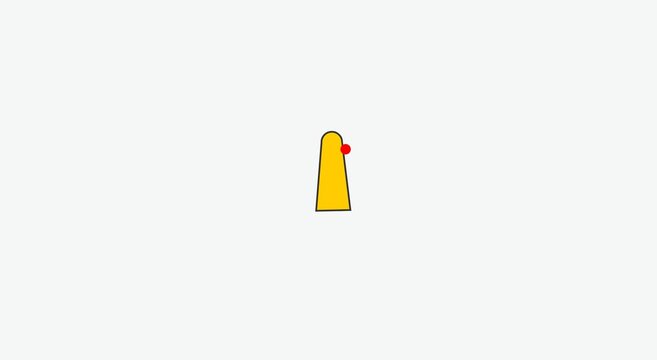 Minimalist yellow pointer rotating around a red dot motion animation
