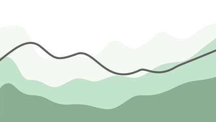 Creative fluid landscape illustration featuring eucalyptus green and cloud grey waves. Dynamic slate grey line on abstract liquid shapes, perfect for trendy social media backdrop.  © faizimunir