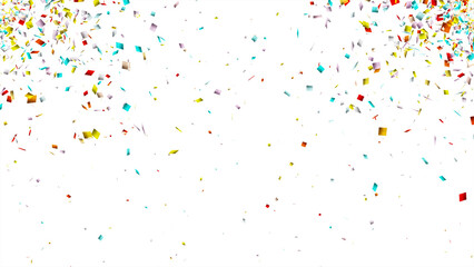 multicolored confetti explosion. Colorful bright confetti isolated on transparent PNG  © Aktara