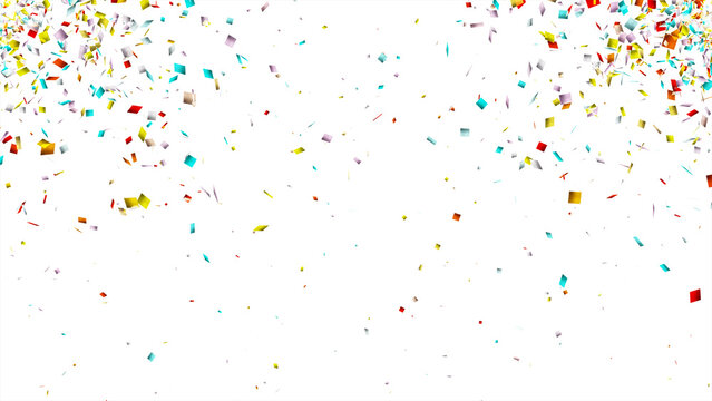 multicolored confetti explosion. Colorful bright confetti isolated on transparent PNG
