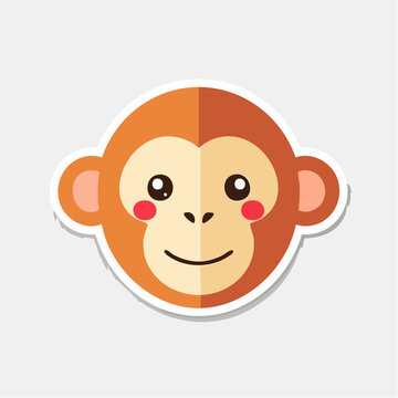 Cute Monkey Face Sticker