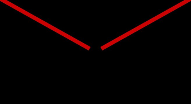 Red neon x shape animation glowing lines on black background animation