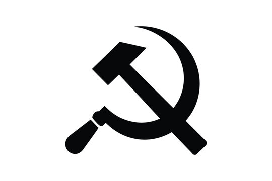 Black Hammer and Sickle Symbol Vector Icon on White Background