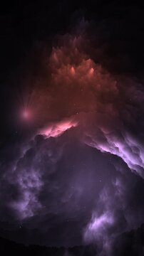 Cinematic vertical 9:16 nebula visualization with golden cosmic dust. Use for mobile-first astronomy content, sci-fi backgrounds, and ethereal social media storytelling.