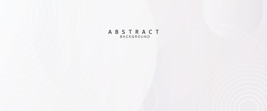 Abstract white background with elegant concentric circles and modern minimal light grey gradient geometric texture. simple background.