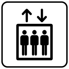Lift elevator sign icon isolated on transparent background svg png  © Momo