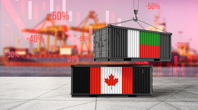 Global Trade Dynamics: A conceptual representation of international commerce, depicting container cargo exchange, highlighting economic shifts in global trade.