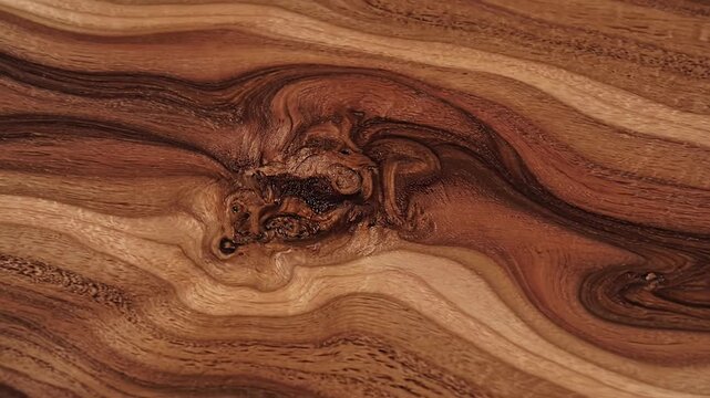 Close-up of a rich, swirling wood grain pattern with a prominent knot.