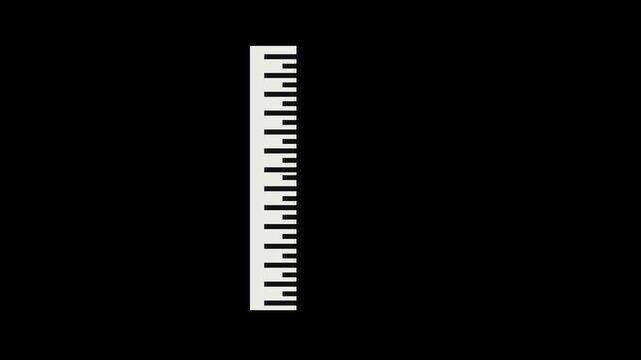 Illustration of a height measuring device with a symbol of a person being measured. Concept of a measuring device with a green screen background.