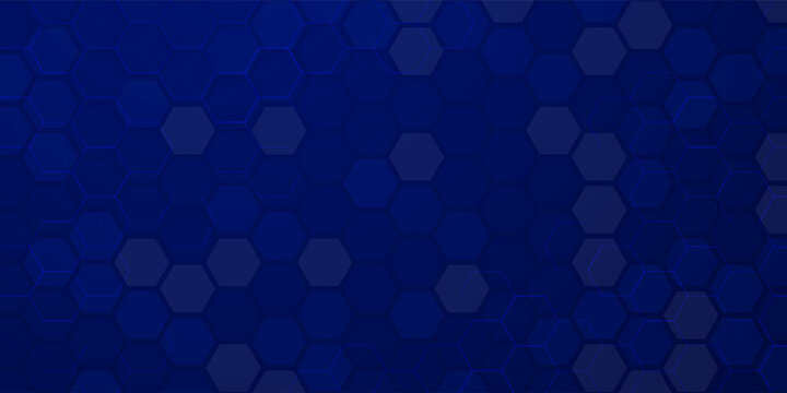 blue hexagonal pattern abstract random hexagon texture business digital technology banner design