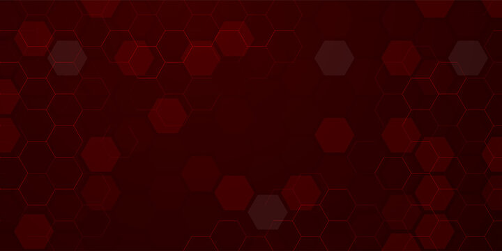 red hexagonal pattern abstract random hexagon texture business digital technology banner design