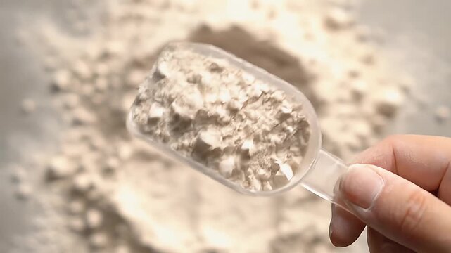 Scoop of Protein Powder for Fitness and Health.