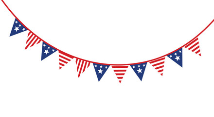 Fototapeta premium American Flag Bunting Garland - Patriotic Celebration Decoration