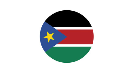 Obraz premium South Sudan Flag Circle Icon Isolated on White Background
