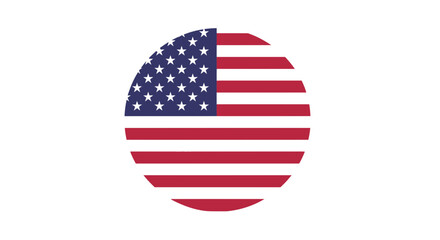 United States Flag Circle Icon Isolated on White Background © Muhamad