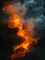 Fototapeta premium Flying sparks, glowing embers, fire particles