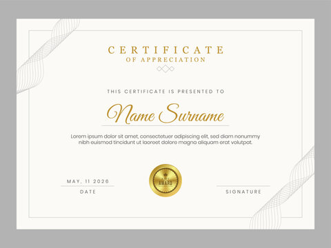Clean and simple certificate template. Professional business certificate for best employee.