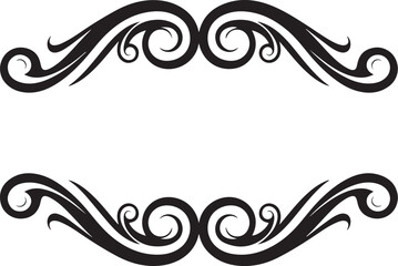 Fototapeta premium Elegant black swirl border designs, ornate frame elements, vector flourishes, decorative scrolls