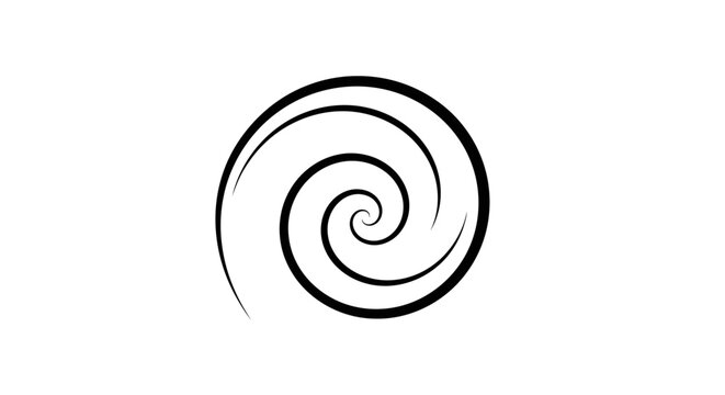 Black and White Abstract Spiral Graphic Element