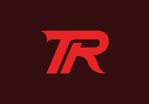 Sleek red monogram TR emblem for sports or automotive branding