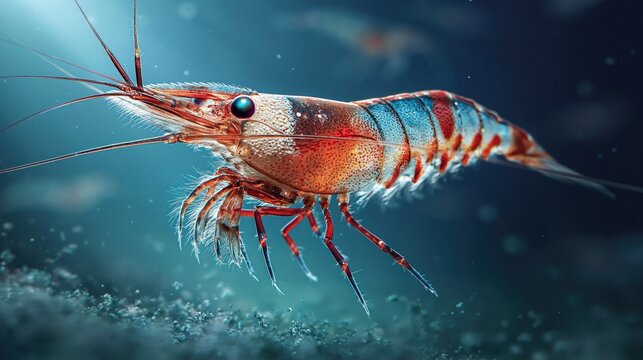 Vibrant Shrimp Underwater Macro Photography