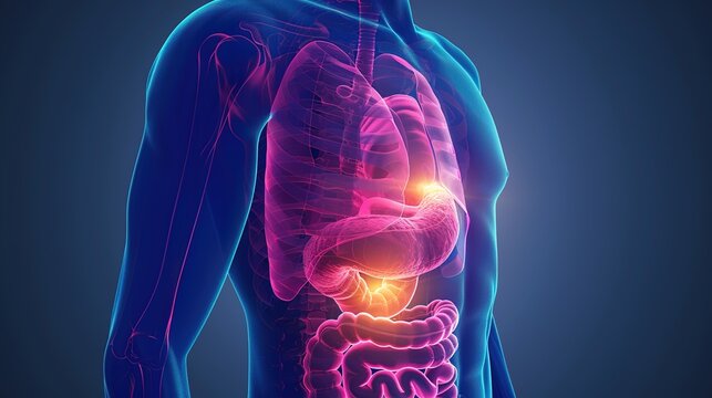 Endoscopy specialist observing gastric ulcer with suspected malignancy