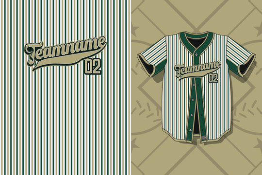 Classic cream and green baseball uniform design for team