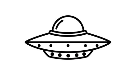 Fototapeta premium Minimalist UFO icon on white background, vector illustration