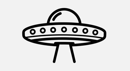 UFO Icon, Flying Saucer, Alien Spaceship, Extraterrestrial, Spacecraft, Science Fiction © Untung