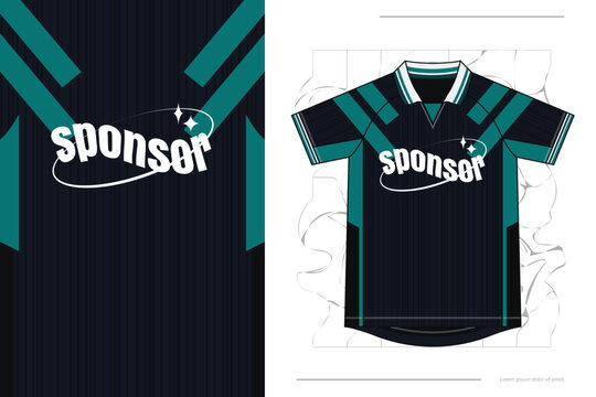 Dynamic tosca green  striped sports apparel design for soccer uniform