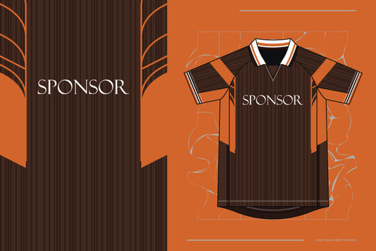 Classic dark brown and black football jersey kit design