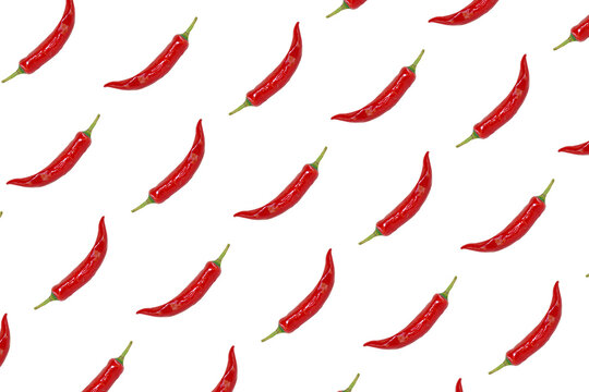Red Hot Chili Peppers Seamless Pattern Isolated on Transparent Background