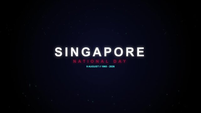 Elegant Singapore National Day Title Reveal 1965 to 2026 Dark Red Background
