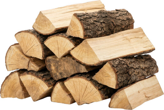A stack of rough bark firewood cut logs showing natural wood grain and texture piled in a rustic arrangement fuel timber lumber dry chopped energy forestry warmth heating