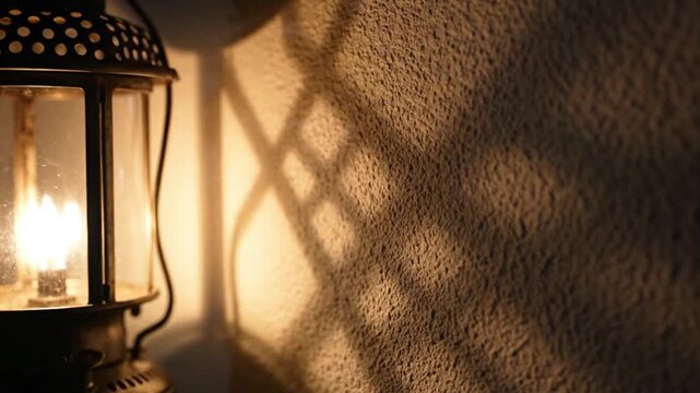 Lantern shadow light flicker Ramadan footage