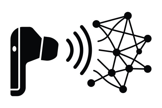 Wireless earbud transmitting data network with wireless bluetooth technology connection information communication