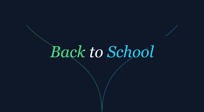 Back to school animated typography motion on dark animation background