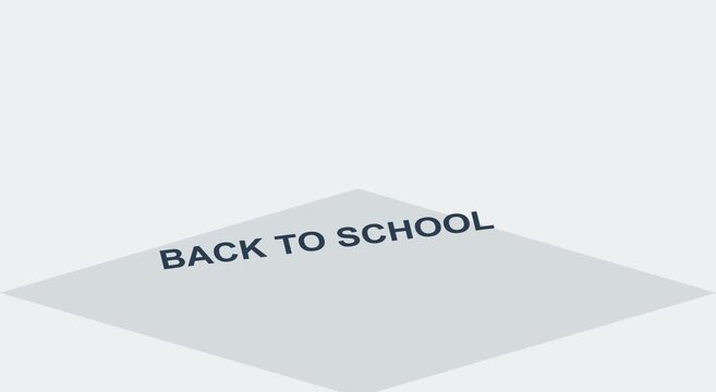 Back to school minimalist 3 d typography animation on white animation