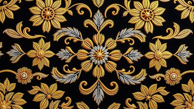 charro. Intricate floral and geometric embroidery on charro jacket, gold and silver thread detail. event programs, museum guides, designed for cultural heritage projects and event programs.