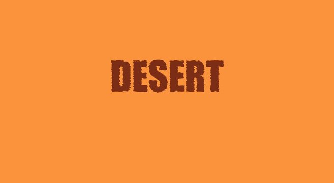 Desert typography text animation on vibrant orange background animation