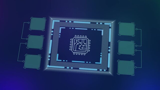 Collection of flat modern technology and creative design icons representing digital marketing, artificial intelligence, and software development.