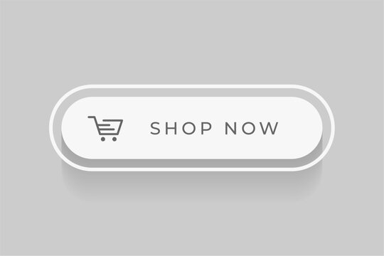 neumorphic style web shop now button with shopping cart