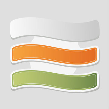 Three Wavy Banners with Gradient Colors
