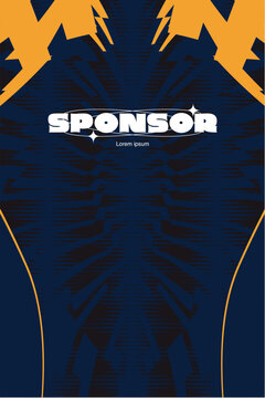 Minimalist navy and orange football jersey template design 