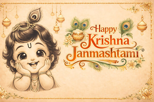 Divine Shri Krishna Krushna Gopal Govinda Vasudeva Madhav Celebrating Gopalkala Dahi Handi Krishna Janmashtami Krishnaleela With Butter Pots Flute Peacock Feathers And Festive Devotional Spirit