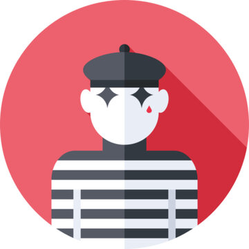 Mime Performer Circus Theater Icon Vector Illustration